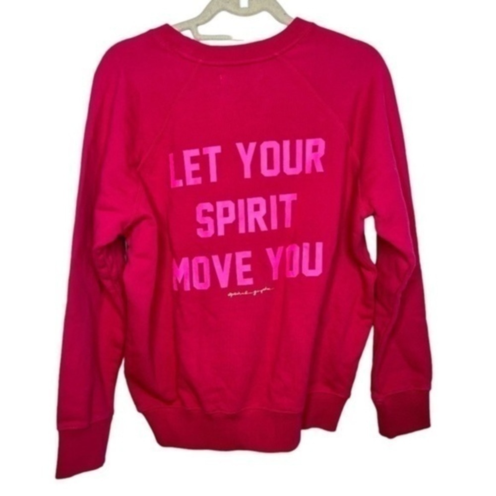 SPIRITUAL Gangster Peloton Let Your Spirit Move You Sweatshirt Pink New With Tag